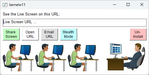 Wolfeye-Steuerungsfenster nach der Installation auf einem firmenkontrollierten PC